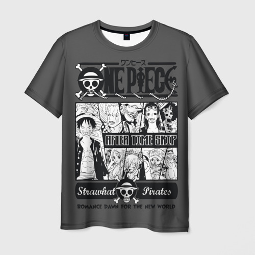 Мужская футболка 3D с принтом Манга One Piece, вид спереди #2