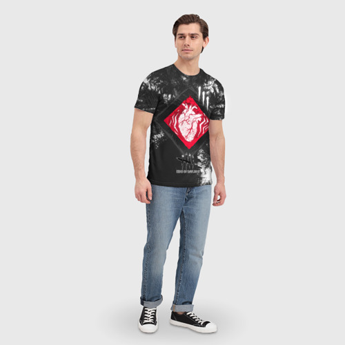 Мужская футболка 3D с принтом DBD - beating heart, вид сбоку #3