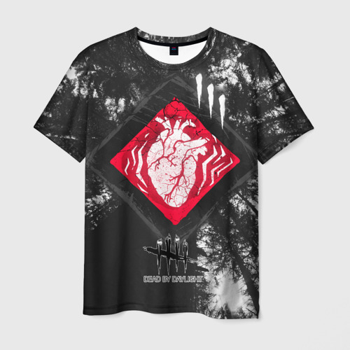 Мужская футболка 3D с принтом DBD - beating heart, вид спереди #2