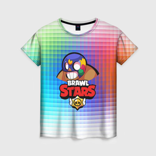 Женская футболка 3D с принтом BRAWL STARS EL PRIMO, вид спереди #2
