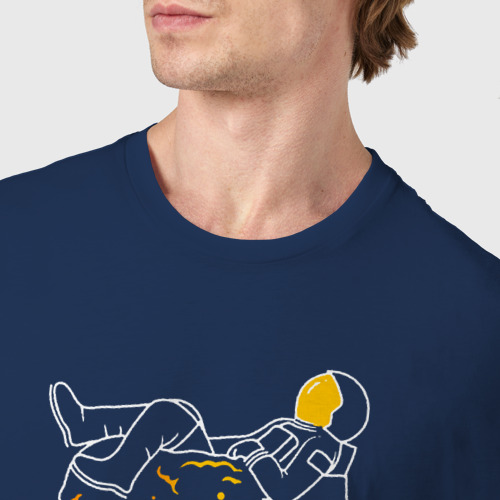 Мужская футболка хлопок с принтом Космонавт, фото #4