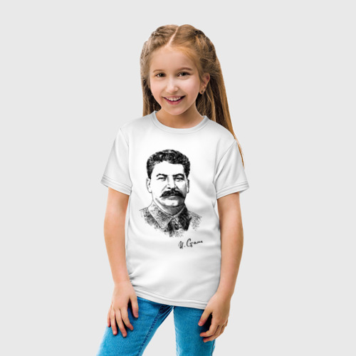 Детская футболка хлопок с принтом Товарищ Сталин, вид сбоку #3