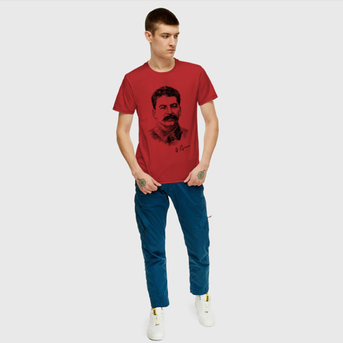 Мужская футболка с принтом Товарищ Сталин, вид сбоку #3