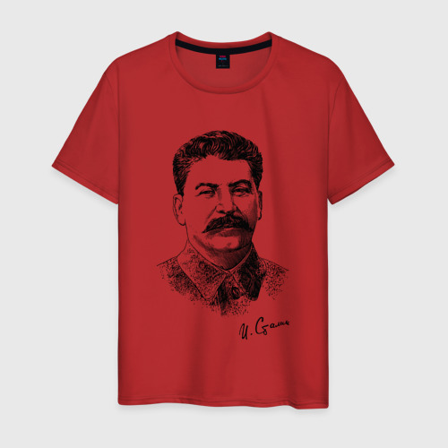 Мужская футболка с принтом Товарищ Сталин, вид спереди #2