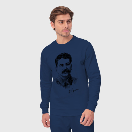 Мужской костюм хлопок с принтом Товарищ Сталин, вид сбоку #3