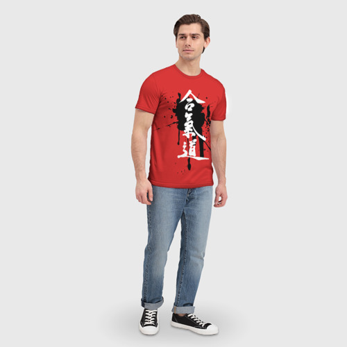 Мужская футболка 3D с принтом Айкидо, вид сбоку #3