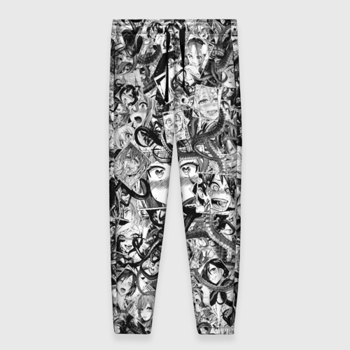 Женские брюки 3D с принтом Ахегао с щупальцами, вид спереди #2