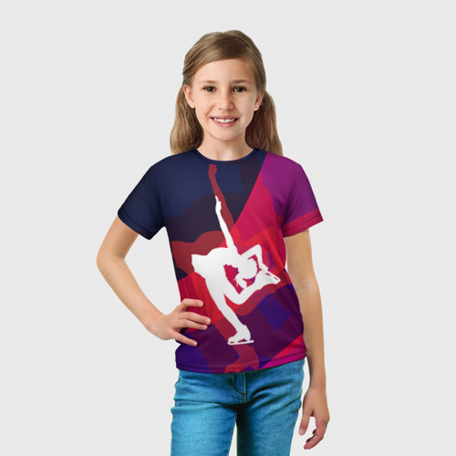 Детская 3D футболка с принтом Фигурное катание, вид сбоку #3