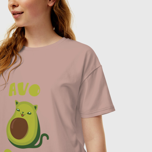 Женская футболка хлопок Oversize с принтом AvoCato, фото на моделе #1