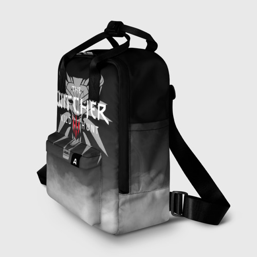 Женский рюкзак 3D с принтом ВЕДЬМАК ЭМБЛЕМА В ДЫМУ | THE WITCHER SMOKE, фото на моделе #1