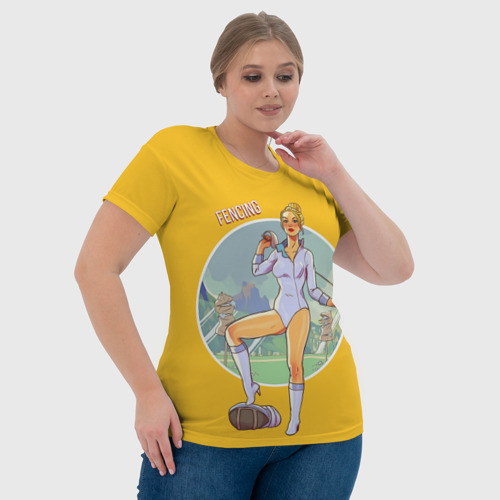 Женская футболка 3D с принтом Фехтование, фото #4