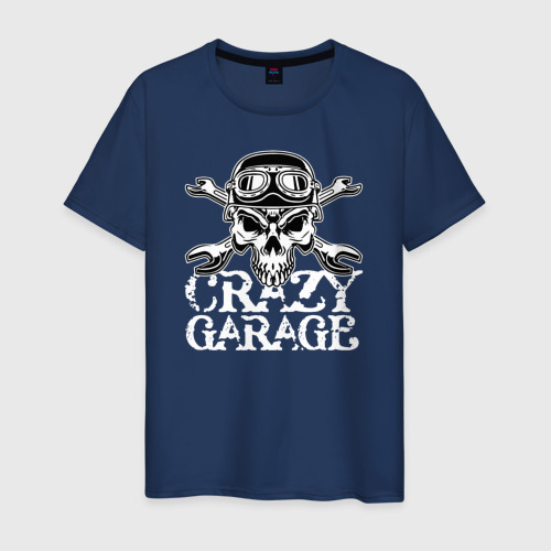 Мужская футболка с принтом Crazy garage, вид спереди #2