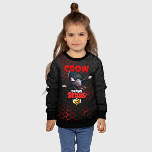 Детский свитшот 3D с принтом BRAWL STARS CROW | ВОРОН / СТАЛЬНАЯ БРОНЯ, фото #4