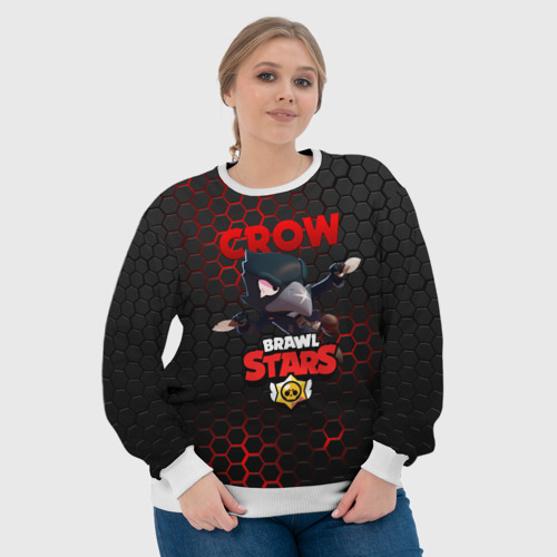 Женский свитшот 3D с принтом BRAWL STARS CROW | ВОРОН, фото #4