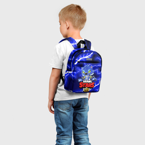 Детский рюкзак 3D с принтом BRAWL STARS LEON | ЛЕОН ОБОРОТЕНЬ, фото на моделе #1