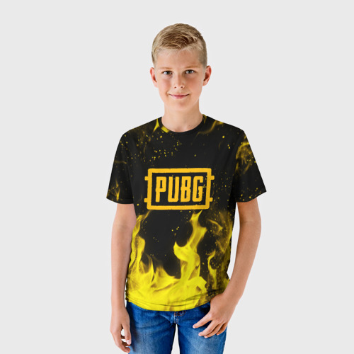 Детская футболка 3D с принтом PUBG, фото на моделе #1