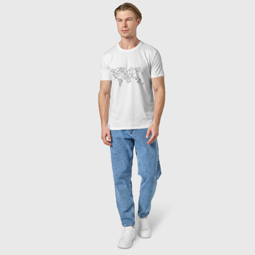 Мужская футболка хлопок с принтом Карта мира-минимализм, вид сбоку #3