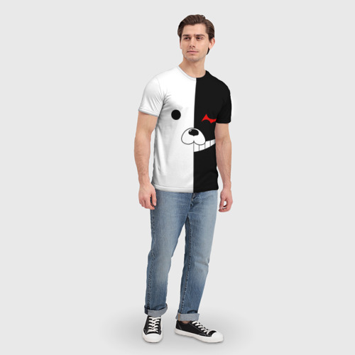 Мужская футболка 3D с принтом Monokuma, вид сбоку #3