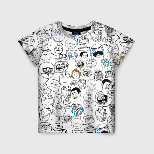 Детская футболка 3D с принтом Мемы, вид спереди #2