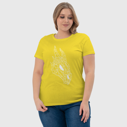 Женская футболка хлопок с принтом Череп дракона, фото #4
