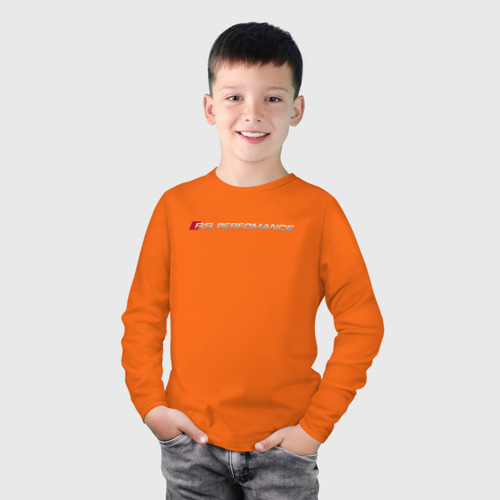 Детский лонгслив хлопок с принтом AUDI RS | АУДИ РС, фото на моделе #1