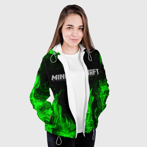 Женская куртка 3D с принтом Minecraft Майнкрафт, вид сбоку #3