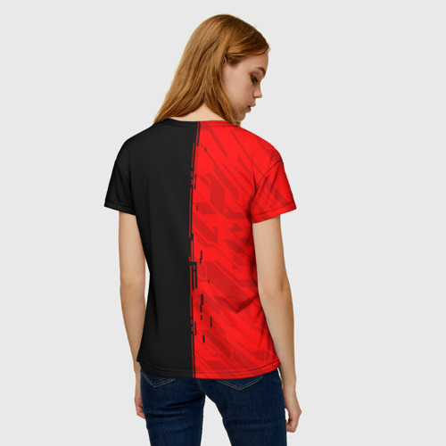 Женская футболка 3D с принтом CYBERPUNK 2077, вид сзади #2