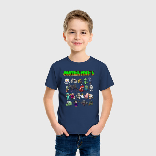 Детская футболка хлопок с принтом Minecraft, фото на моделе #1