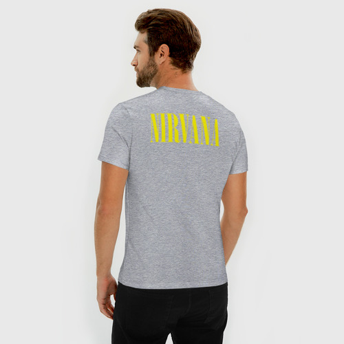 Мужская футболка хлопок Slim с принтом NIRVANA (+ на спине), вид сзади #2