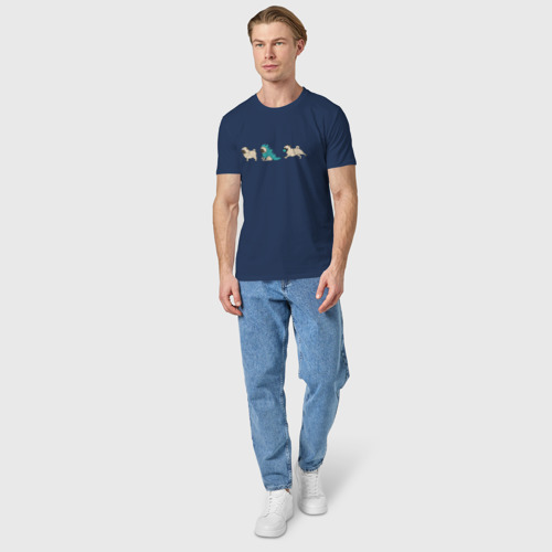 Мужская футболка хлопок с принтом Смешные мопсы, вид сбоку #3