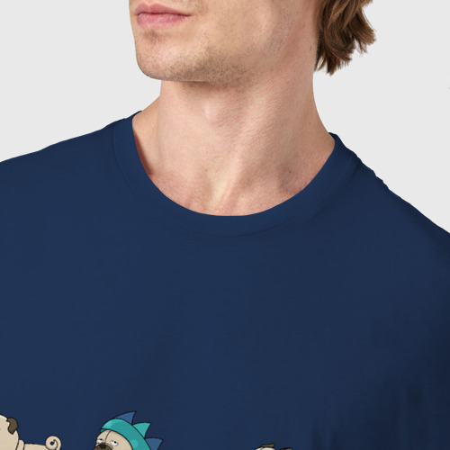 Мужская футболка хлопок с принтом Смешные мопсы, фото #4