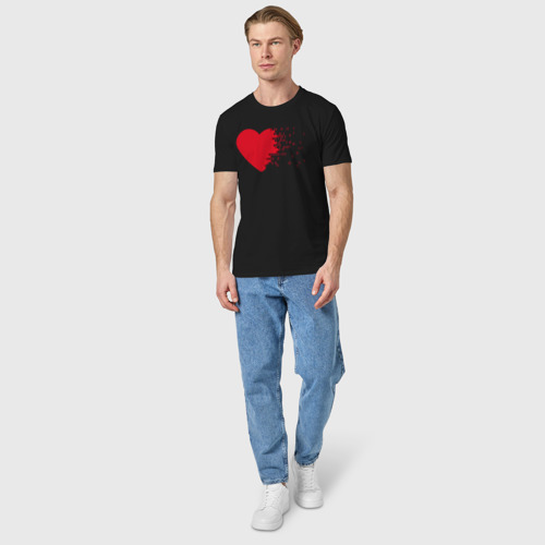 Мужская футболка хлопок с принтом Сердце, вид сбоку #3