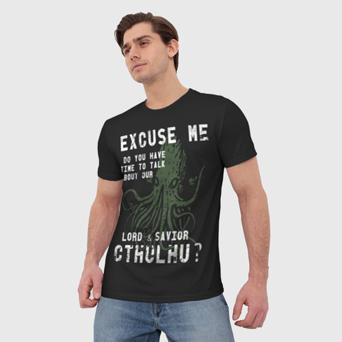 Мужская 3D футболка с принтом Cthulhu, фото на моделе #1
