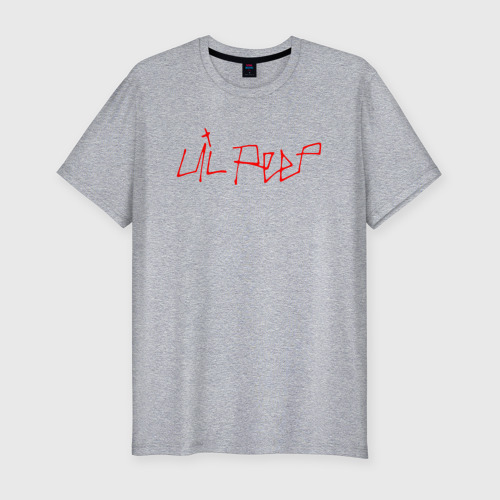 Мужская футболка хлопок Slim с принтом LIL PEEP (НА СПИНЕ) | ЛИЛ ПИП, вид спереди #2