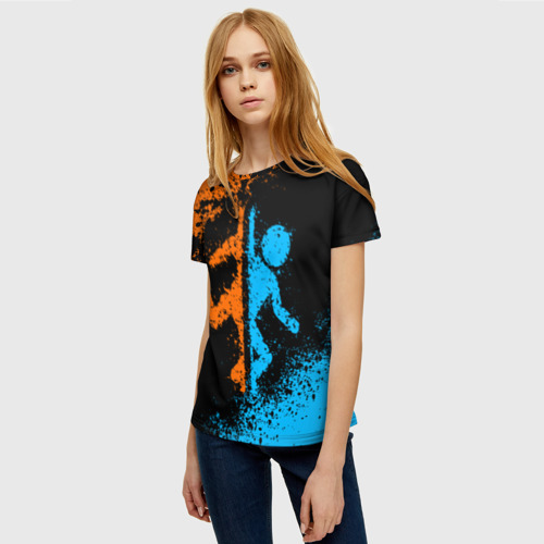 Женская футболка 3D с принтом PORTAL | ПОРТАЛ, фото на моделе #1