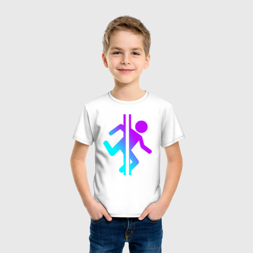 Детская футболка хлопок с принтом Portal, фото на моделе #1