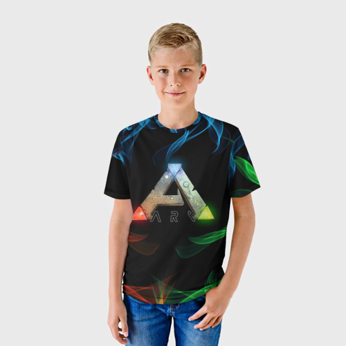 Детская футболка 3D с принтом Ark Survival Арк сурвивал, фото на моделе #1