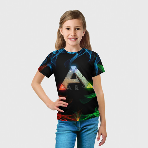 Детская футболка 3D с принтом Ark Survival Арк сурвивал, вид сбоку #3