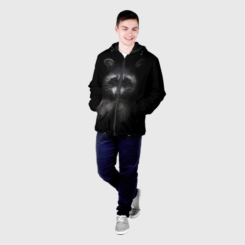 Мужская куртка 3D с принтом Енот, фото на моделе #1