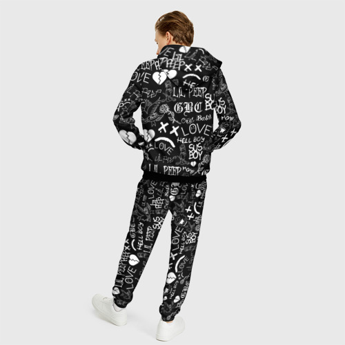 Мужской 3D костюм с принтом LIL PEEP LOGOBOMBING | ЛИЛ ПИП, вид сзади #2