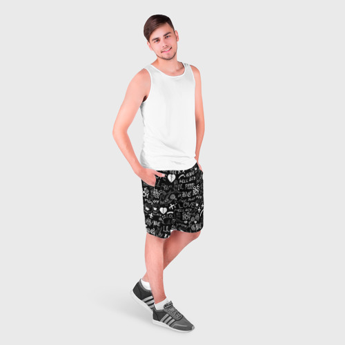 Мужские шорты 3D с принтом LIL Peep logobombing Лил Пип, фото на моделе #1
