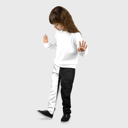 Детские брюки 3D с принтом Просто чёрно-белый, фото на моделе #1