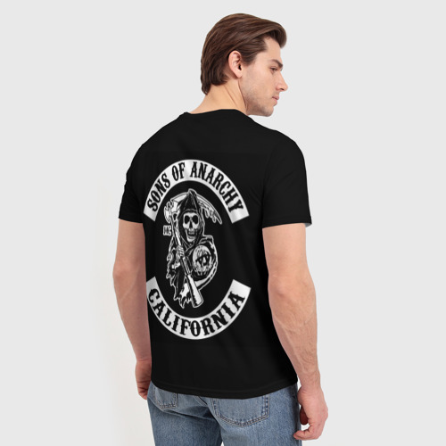 Мужская 3D футболка с принтом Сыны анархии, вид сзади #2