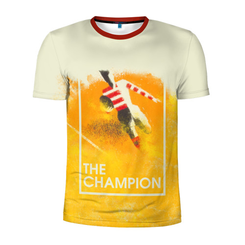 Мужская футболка 3D спортивная с принтом Регби The Champion, вид спереди #2