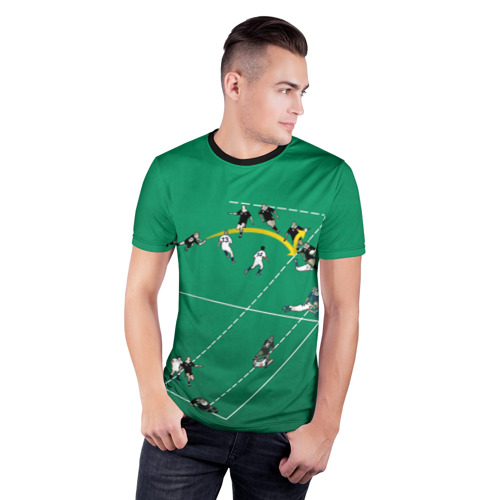 Мужская футболка 3D спортивная с принтом Игра в регби, фото на моделе #1