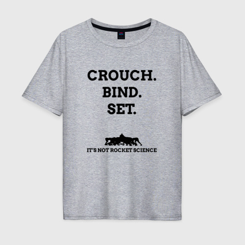 Мужская футболка хлопок Oversize с принтом Crouch Bind Set, вид спереди #2