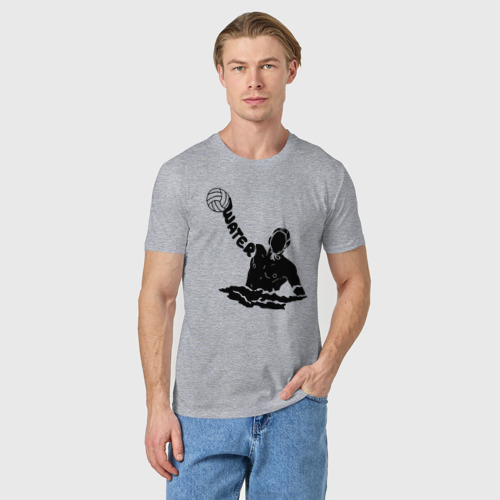 Мужская футболка хлопок с принтом Ватерполист, фото на моделе #1