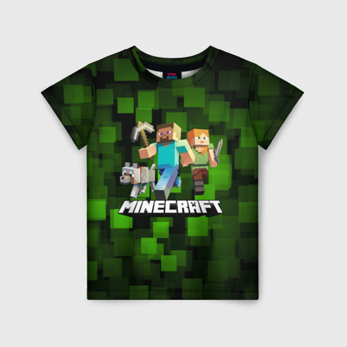 Детская футболка 3D с принтом Minecraft / Майнкрафт, вид спереди #2