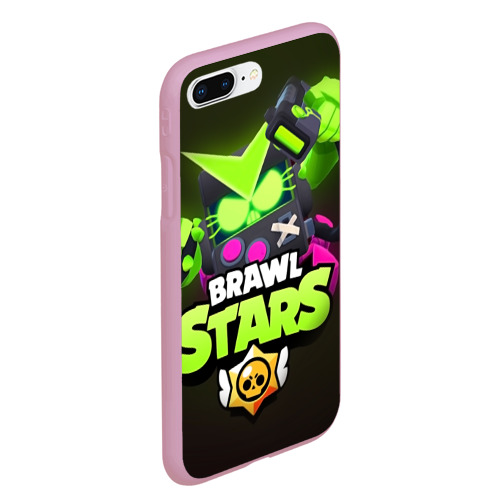 Чехол для iPhone 7Plus/8 Plus матовый с принтом BRAWL STARS VIRUS 8 BIT, вид сбоку #3