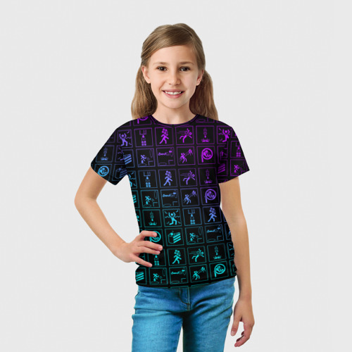 Детская футболка 3D с принтом PORTAL, вид сбоку #3